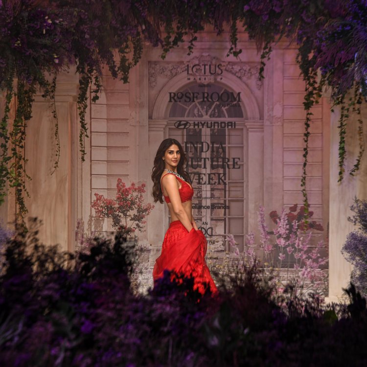 Vaani Kapoor Dazzles in Red Chikankari Lehenga, Sets the Runway on Fire