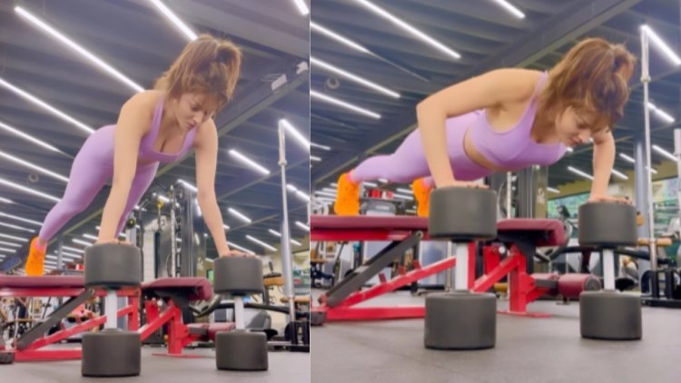 TuesdayTransformation Urvashi Rautela Serving Major Fitness Goals As She Enjoys On Her Chest Workout Day- Check Video Now